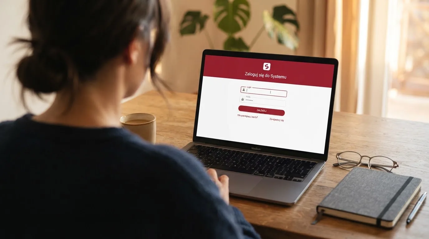 Strona logowania oficjalnej platformy Total Casino na ekranie laptopa, jedynego legalnego kasyna online w Polsce
